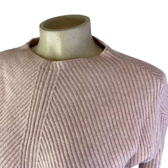 Babaton 'Chalmers' Light Pink Mock Neck Knit Sweater Size XS Linen/Wool Blend - Picture 6 of 10